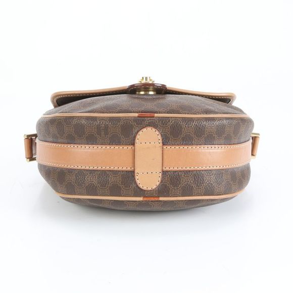 Vintage Celine Macadam Leather Shoulder Bag Crossbody Gold Hardware Genuine - Picture 4 of 7